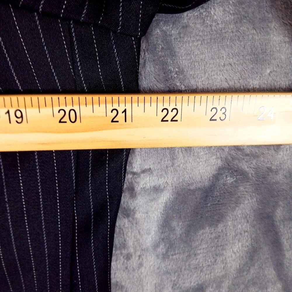 Jones‎ New York Mens 42R Wool Pinstripe Blazer Jacket Navy Stripe Classic Y2K